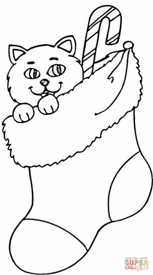 Christmas Cat Coloring Pages - Part 1